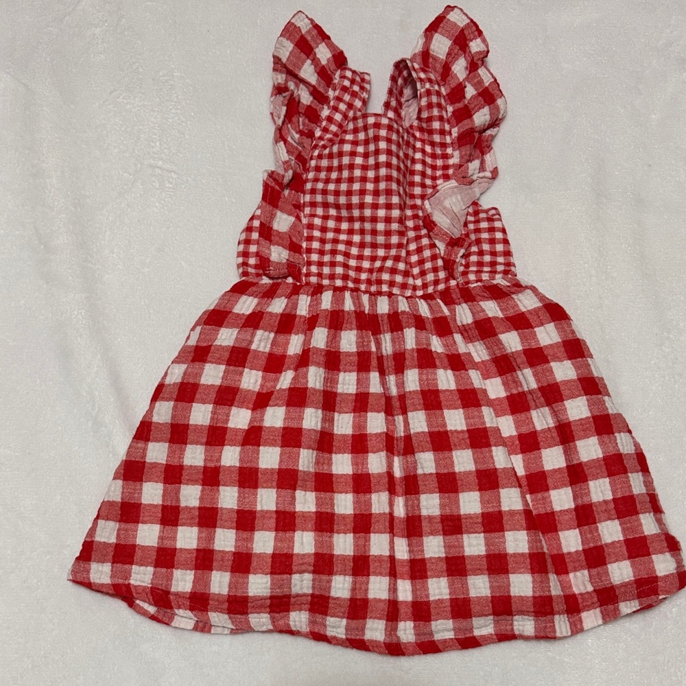 Cat & Jack Red and White Gingham Dress